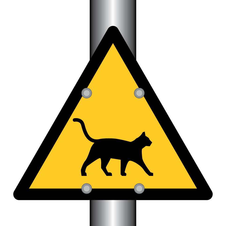 Warnung Katze kreuzt