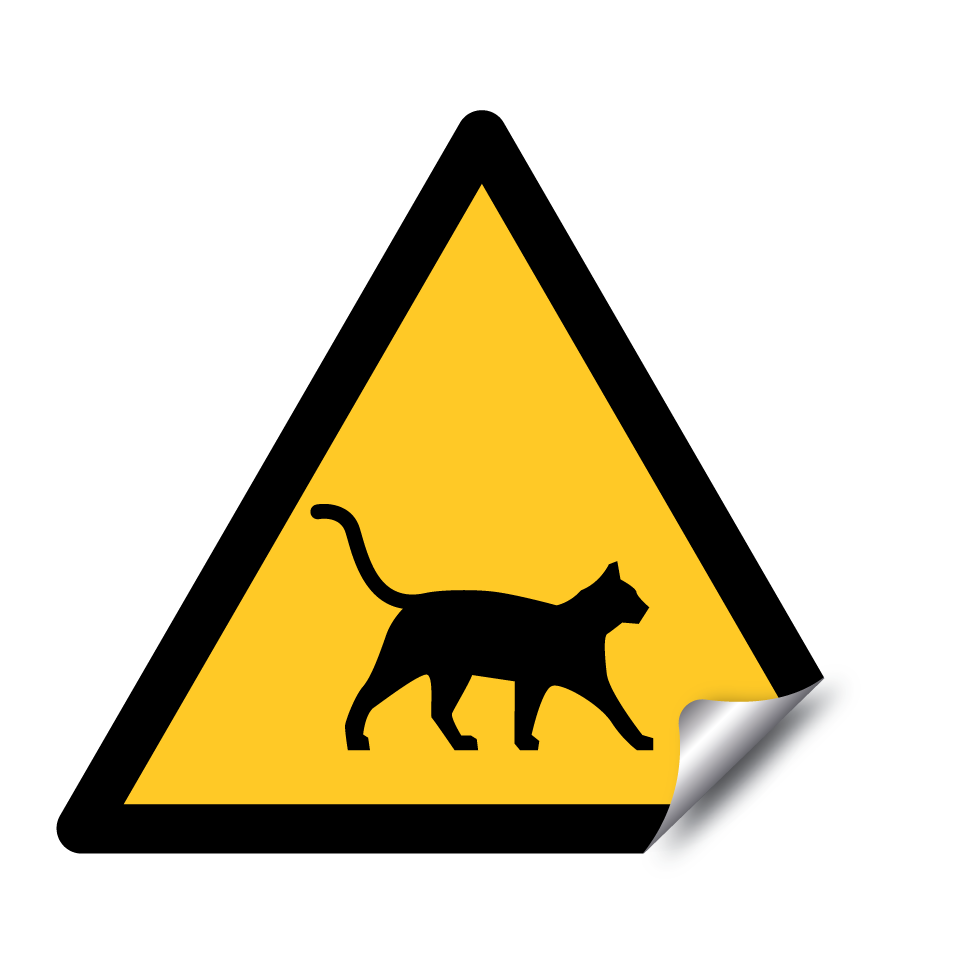 Warnung Katze kreuzt