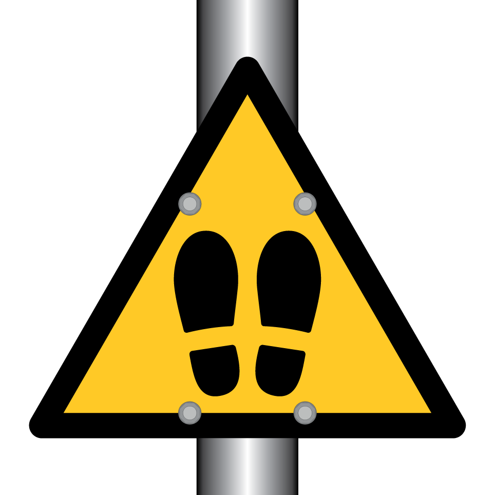 Warnung Fußweg
