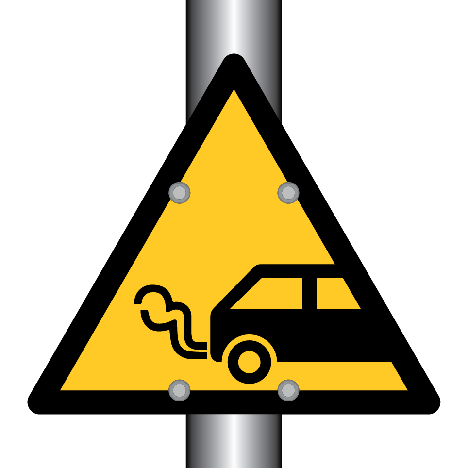 Warnung Autoabgase